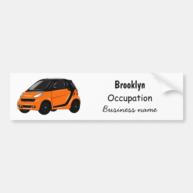 Micro car cartoon illustration bumper sticker (Front)