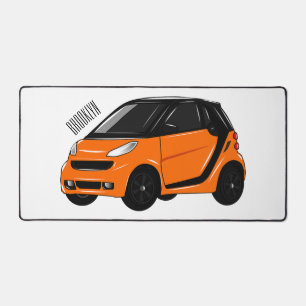 Micro car cartoon illustration desk mat