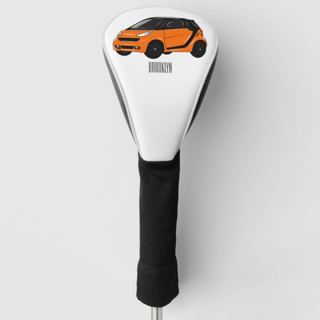 Micro car cartoon illustration golf head cover (Front)
