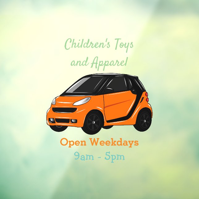 Micro car cartoon illustration window cling (Sheet 3)