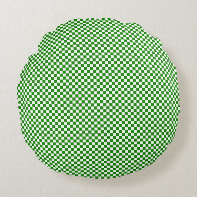 Micro Chequered Grid Pattern Round Pillow (Front)