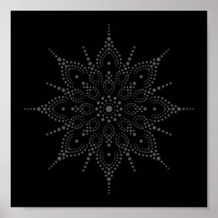 Micro-Dot Mandala Template Poster