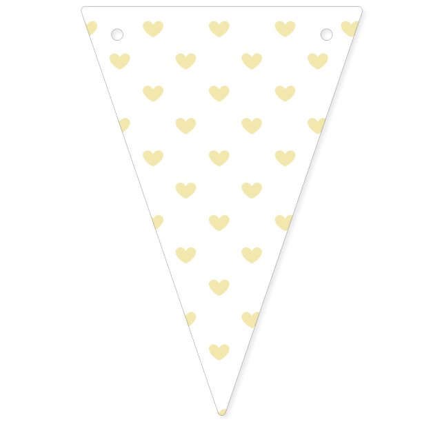 Micro Hearts Butter Yellow - White Bunting Flags (Seventh Flag)