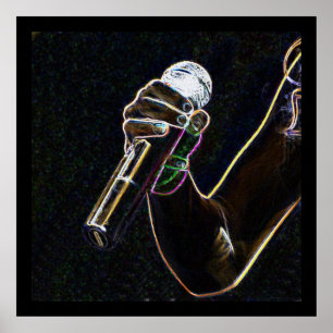 micro microphone musique chanteur poster
