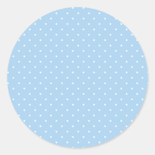 Micro Polka Dot White - Baby Blue Classic Round Sticker