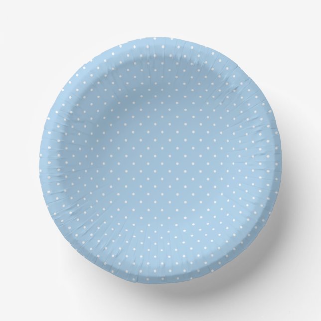Micro Polka Dot White - Baby Blue Paper Plate (Front)