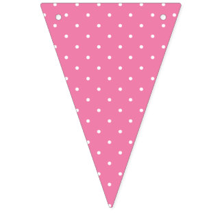 Micro Polka Dot White - Fuchsia Pink Bunting Flags