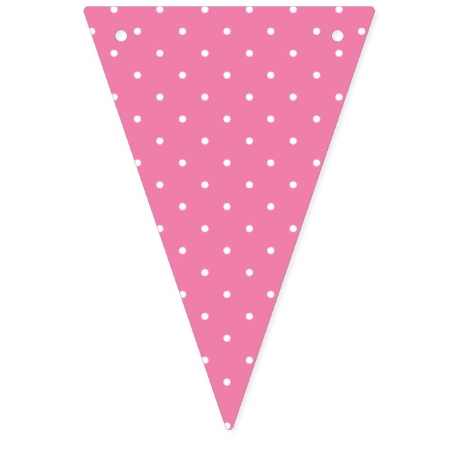 Micro Polka Dot White - Fuchsia Pink Bunting Flags (First Flag)