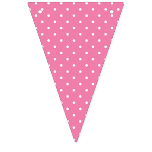 Micro Polka Dot White - Fuchsia Pink Bunting Flags