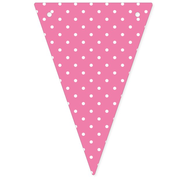 Micro Polka Dot White - Fuchsia Pink Bunting Flags (First Flag)