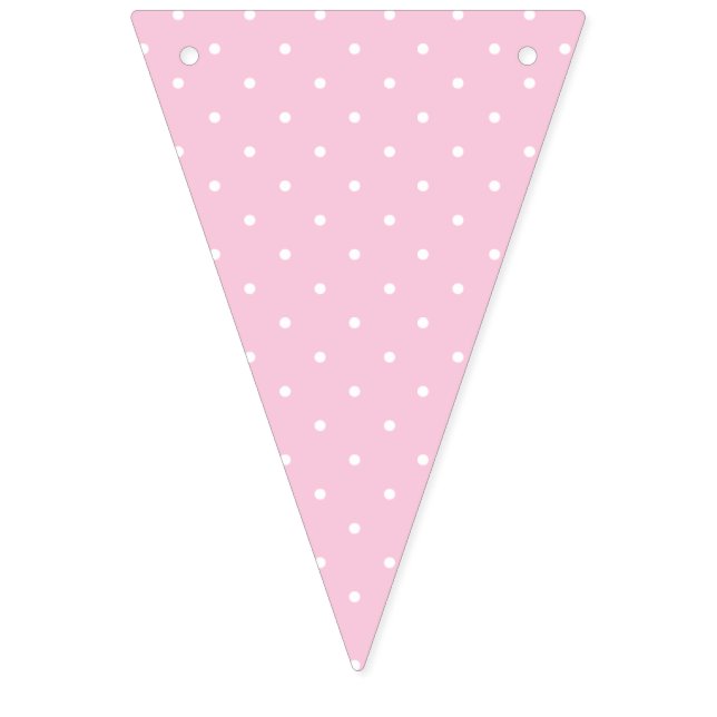 Micro Polka Dot White - Light Pink Bunting Flags (First Flag)