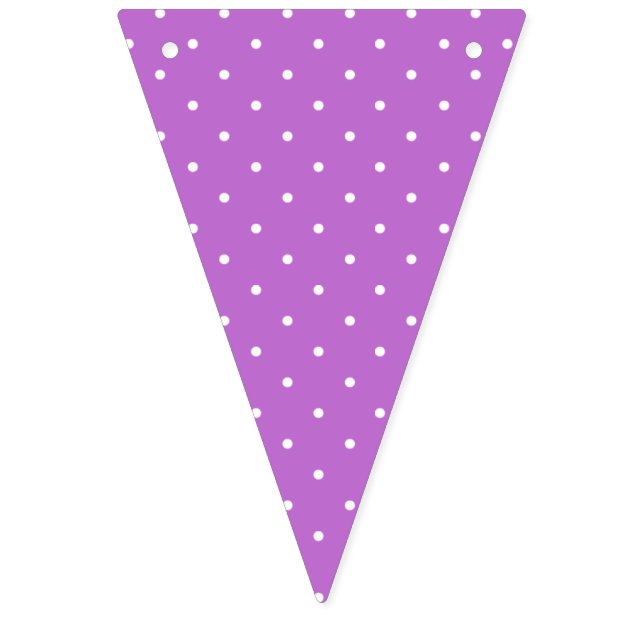 Micro Polka Dot White - Orchid Purple Bunting Flags (First Flag)