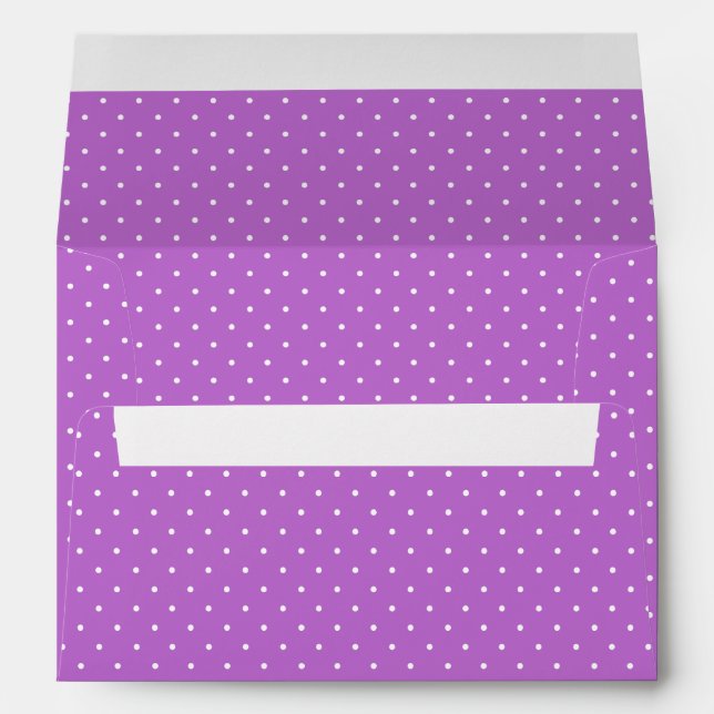 Micro Polka Dot White - Orchid Purple Envelope (Back (Bottom))