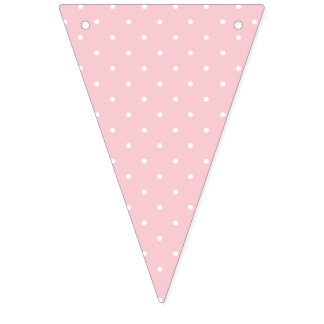 Micro Polka Dot White - Pink Bunting Flags