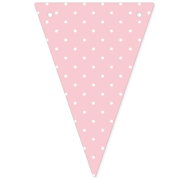 Micro Polka Dot White - Pink Bunting Flags (First Flag)