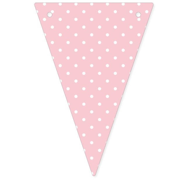 Micro Polka Dot White - Pink Bunting Flags (First Flag)
