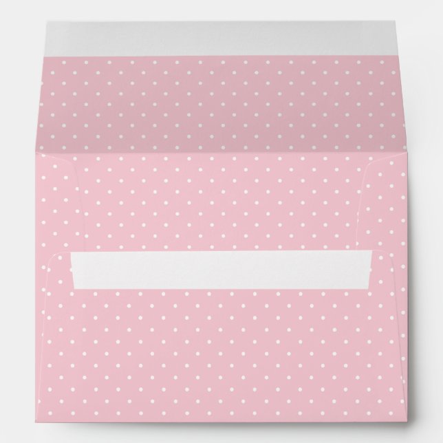 Micro Polka Dot White - Pink Envelope (Back (Bottom))