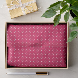 Micro Polka Dot White - Raspberry Tissue Paper
