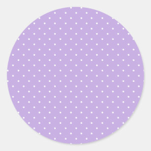 Micro Polka Dot White - Soft Lavender Classic Round Sticker