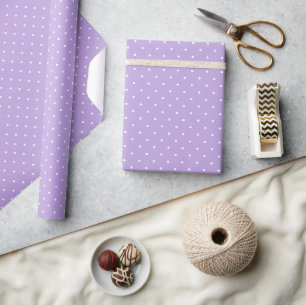 Micro Polka Dot White - Soft Lavender Wrapping Paper