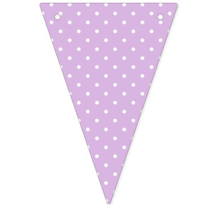 Micro Polka Dot White - Soft Lilac Bunting Flags
