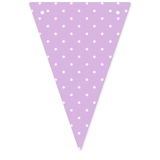 Micro Polka Dot White - Soft Lilac Bunting Flags (First Flag)