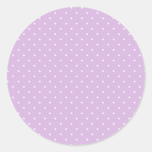 Micro Polka Dot White - Soft Lilac Classic Round Sticker