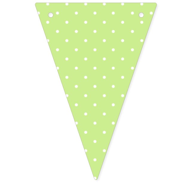 Micro Polka Dot White - Spring Green Bunting Flags (First Flag)