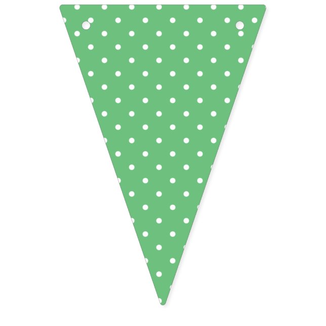 Micro Polka Dot White - Summer Green Bunting Flags (First Flag)