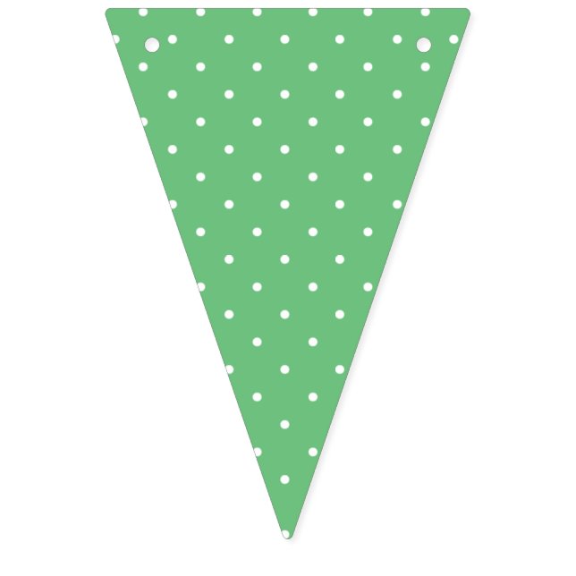 Micro Polka Dot White - Summer Green Bunting Flags (First Flag)