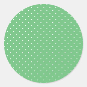 Micro Polka Dot White - Summer Green Classic Round Sticker