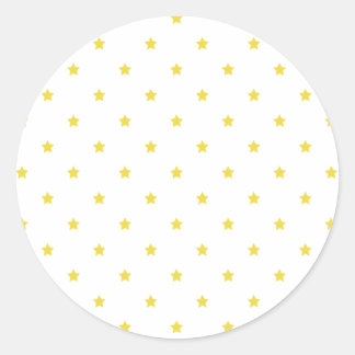Micro Stars Golden Yellow - White Classic Round Sticker
