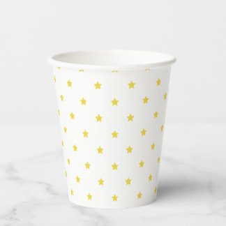 Micro Stars Golden Yellow - White Paper Cups