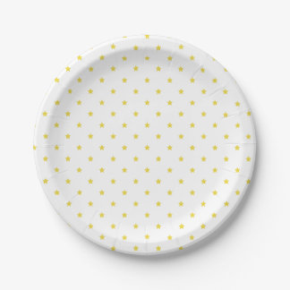 Micro Stars Golden Yellow - White Paper Plate