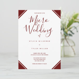 Micro Wedding Burgundy Corners Typography