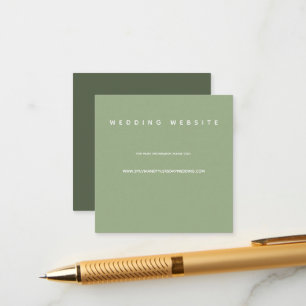 Micro Wedding Sage Minimal Wedding Website Enclosure Card