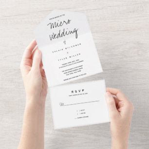 Micro Wedding Typography Minimal All In One Invitation