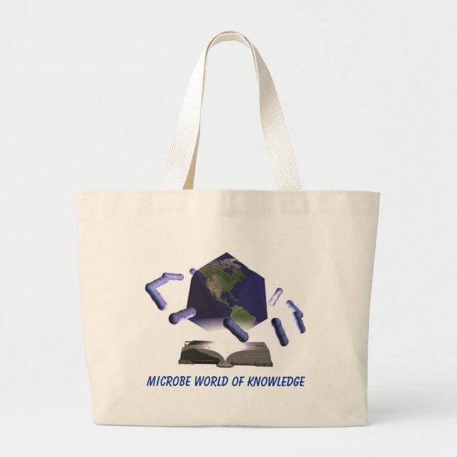 Microbe World of Knowledge, Microbe World of Kn... Large Tote Bag (Front)
