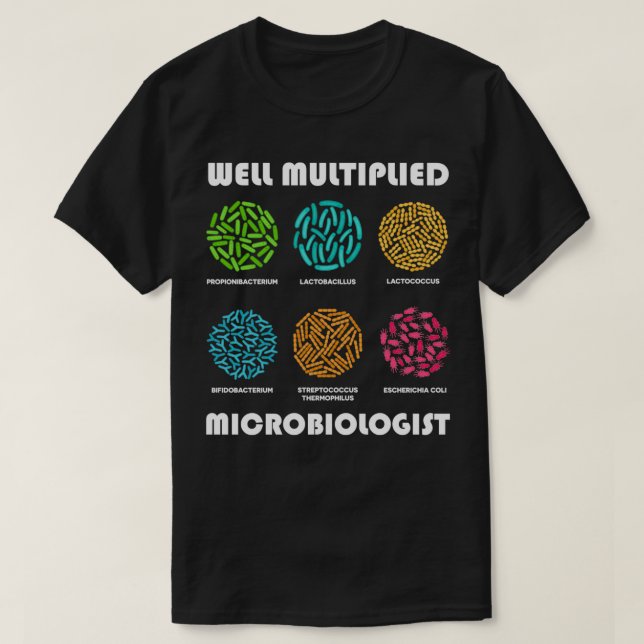 Microbiologist Gift Idea Colourful Bacteria Coloni T-Shirt (Design Front)