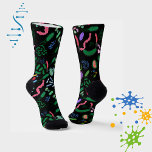 Microbiologist pattern socks<br><div class="desc">Microbiologist pattern socks containing virus, bacteria and other microbes.</div>