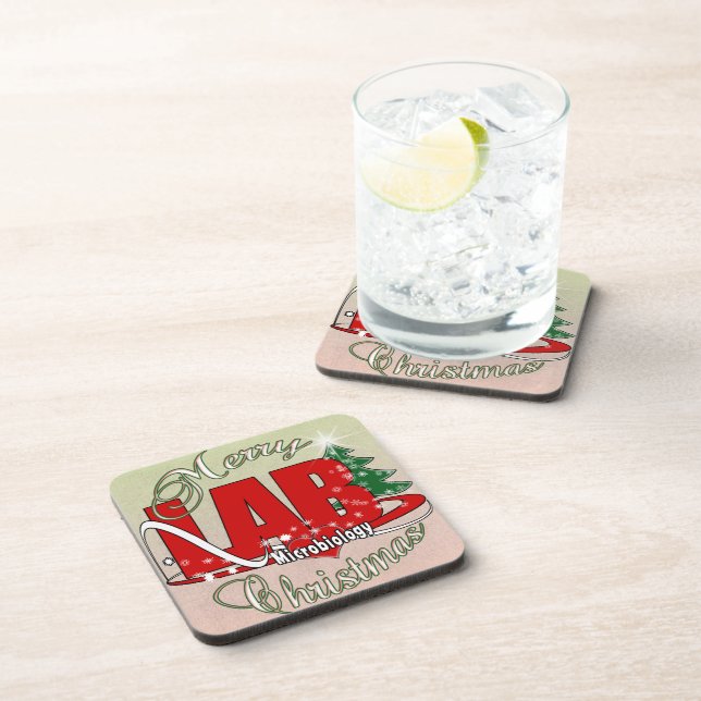 MICROBIOLOGY CHRISTMAS MEDICAL LABORATORY TECH COASTER (Right Side)