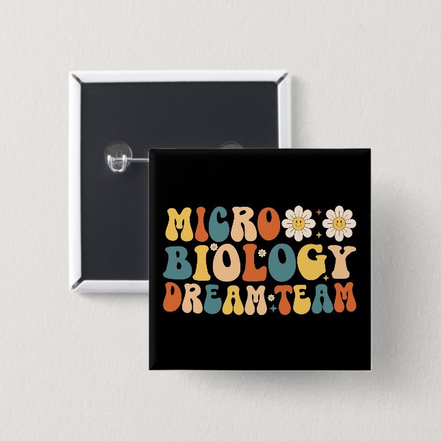 Microbiology Dream Team 2 Inch Square Button (Front & Back)