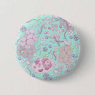 Microbiology in Blue 2 Inch Round Button