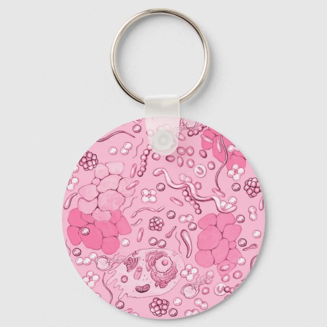 Microbiology In Pink Keychain (Front)