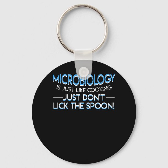 Microbiology Like Cooking Dont Lick Spoon Keychain (Front)