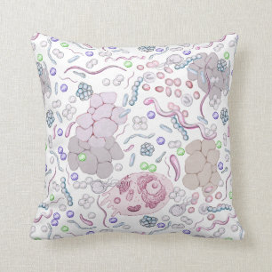 Microbiology Pattern Throw Pillow