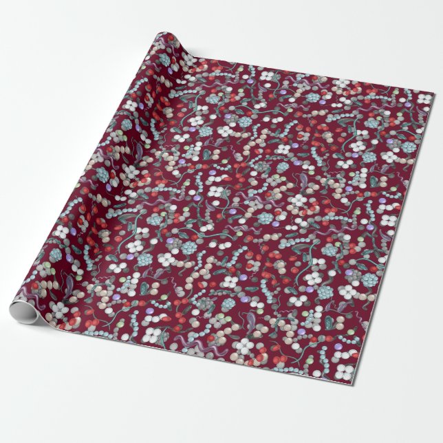 Microbiology Pattern Wrapping Paper (Unrolled)