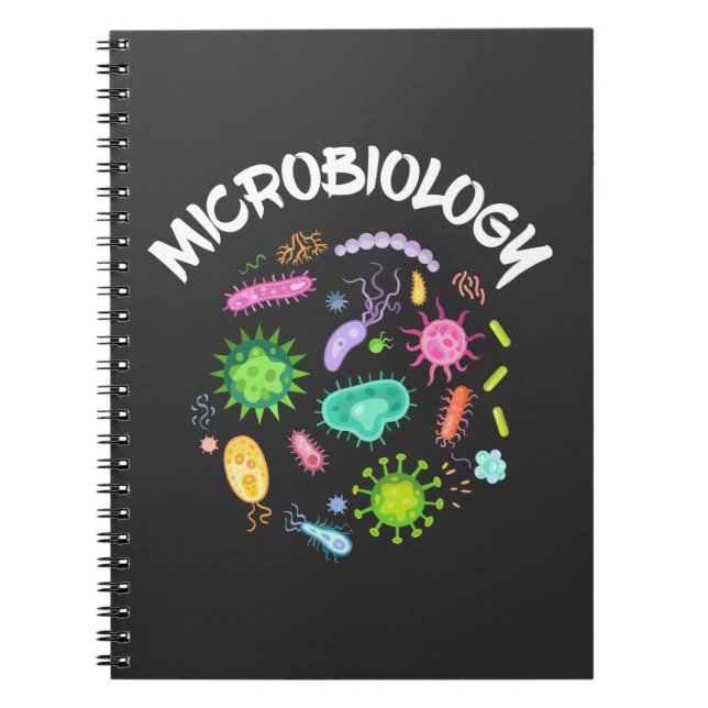 Microbiology Scientist Bacteria Microscope Notebook (Front)