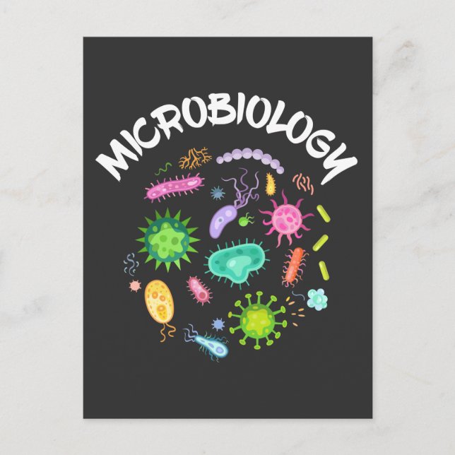 Microbiology Scientist Bacteria Microscope Postcard (Front)