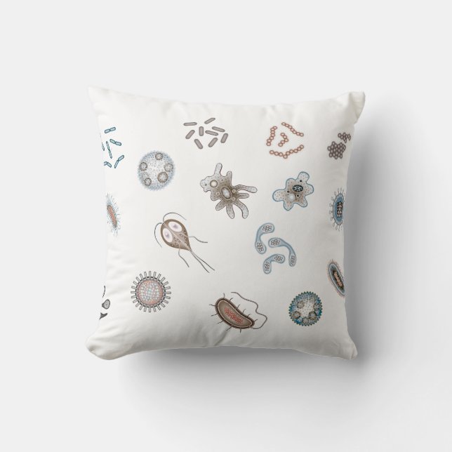 Microbiology Throw Pillow (Front)